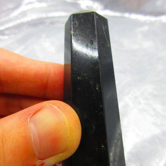 Black Tourmaline Polished Tower Generator Crystal Meditation Tool - Picture 5 of 6